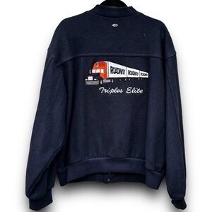 Vintage 90s ID Wear Roadway Triples Elite navy blue wool jacket